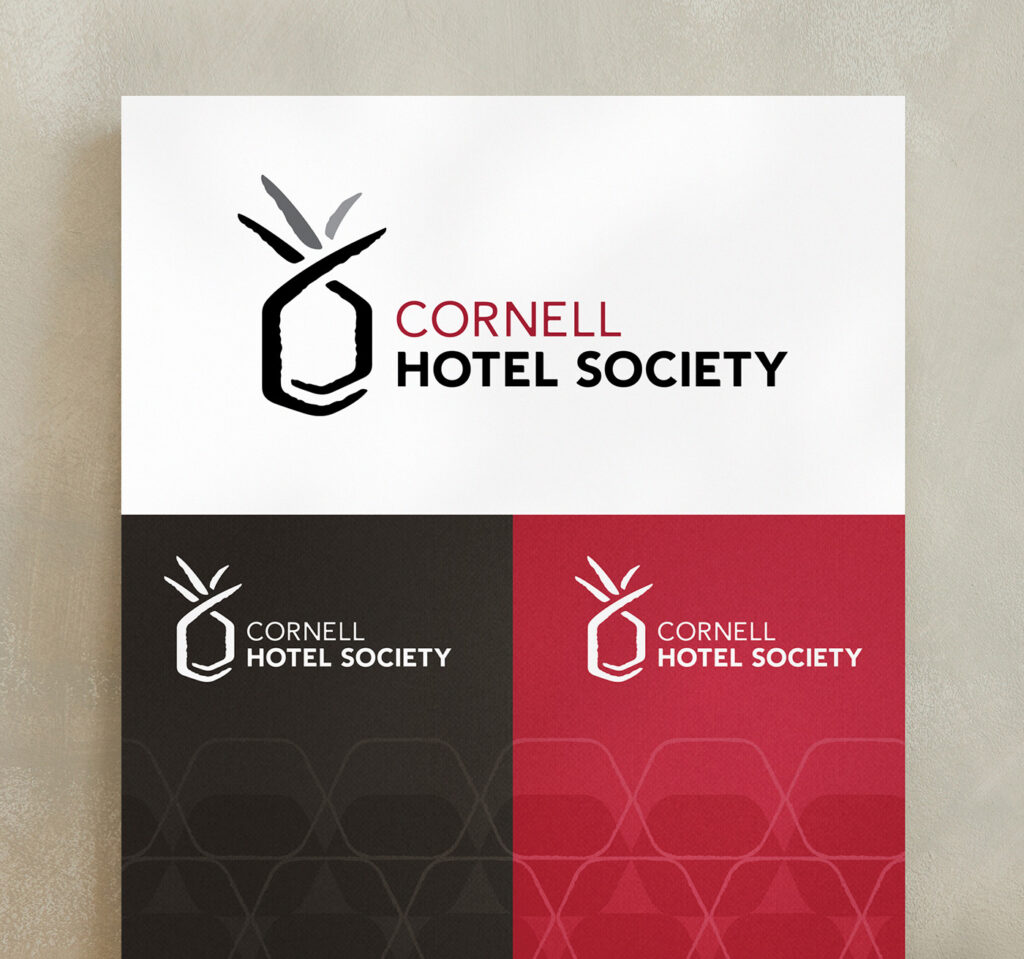 Cornell Hotel Society's new logo or brand identity.