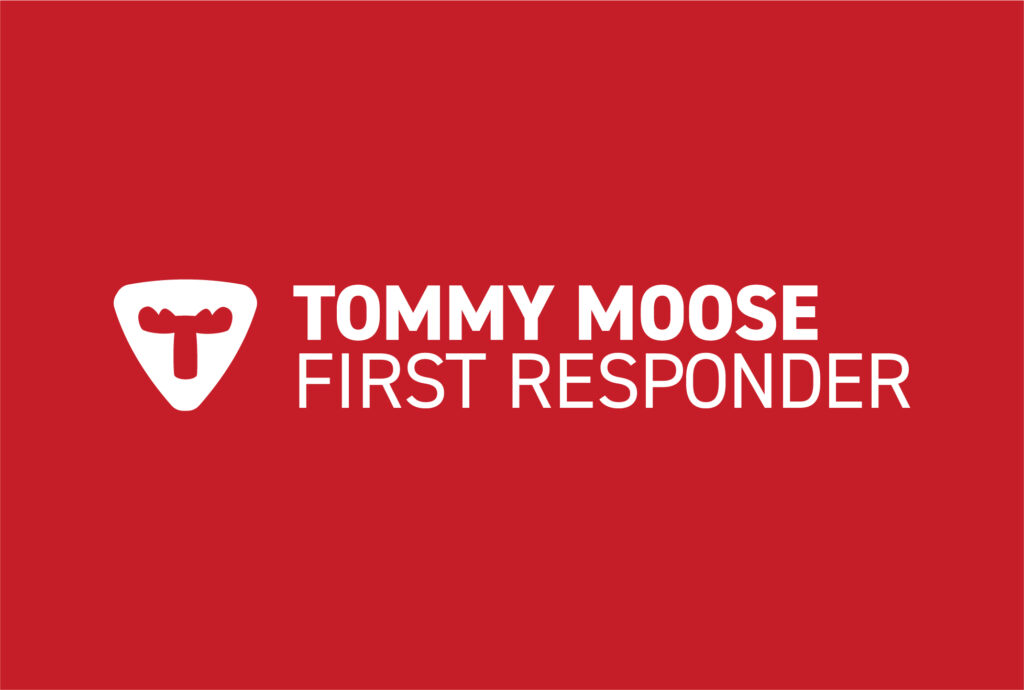 Tommy Moose First Responder logo — the nationwide program to help children in crisis. 